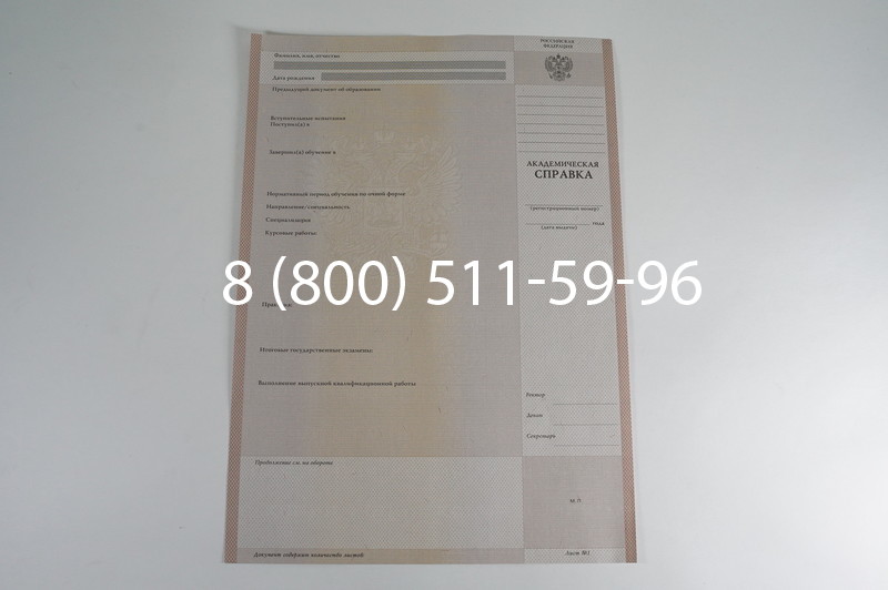 Заказать Академическая справка 1996-2009 года в Тюмени