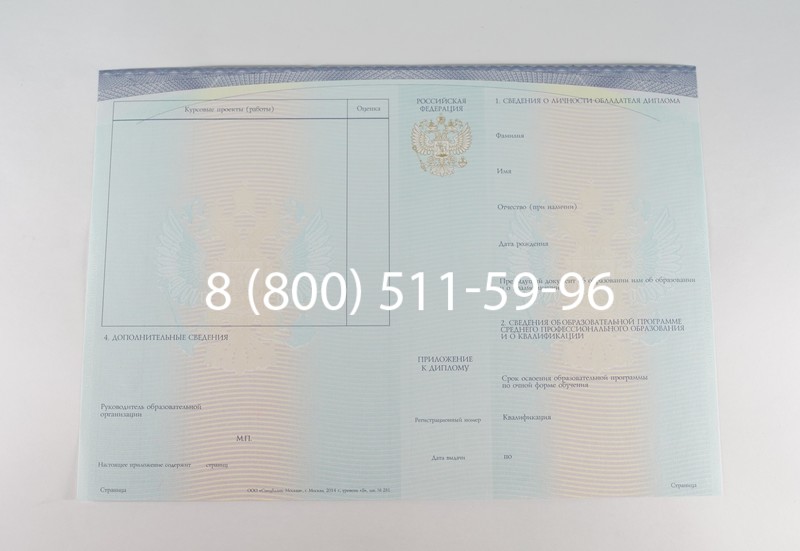 Диплом колледжа (Спецбланк) 2014-2026 года в Тюмени
